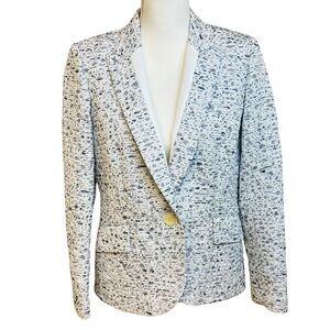 LAFAYETTE 148 White Textured Blazer‎ Jacket Sz 8 Work Office Career Quiet Luxury